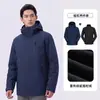 Chaqueta de montañismo cálida de alta calidad para hombre y mujer, conjunto de tres piezas cortavientos para exteriores para senderismo