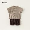 Envío Gratis Ropa para Niños Nuevo Estilo Chino Conjunto para Bebés Traje Tang Infantil Retro Conjunto de Dos Piezas para Bebé