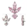 Joyería para Piercings de Titanio Guanzhunniu F136/G23 con Diamante de Color Tipo Hoja de Arce Pendientes Rosca Interna y Clavos para Labios Directamente del Fabricante