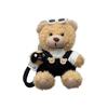 Lindo vestido de oso de peluche, muñeco de peluche para pareja, llavero de coche, bolso colgante, llavero decorativo de dibujos animados para mujer