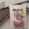 Nuevo par de pinzas para el pelo de niños con lazo a cuadros pinza para el pelo pinza lateral pinza para el flequillo