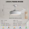 Luminária de Ventilador Invisível de Motor Grande Totalmente em Cobre de 48 polegadas para Sala de Jantar e Sala de Estar Doméstica, Lâmpada Silenciosa de Frequência Variável, Luminária de Ventilador de Teto Integrada