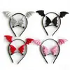 Set de Diadema y Pasador de Murciélago para Halloween Accesorios de Cuero de Pequeño Diablo Accesorios para Fiestas Festivas Accesorios para el Cabello
