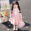 Conjunto de suéter cárdigan estilo coreano para niñas 2026 Primavera Otoño Nuevo Ropa de Otoño para Niños Bebés Conjunto de Dos Piezas Vestido Elegante