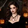 Accesorios Exagerados de Halloween Moda Transfronteriza Europea y Americana Personalidad Estilo Oscuro Collar con Borla de Cristal para Mujer