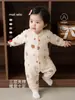 Mameluco de bebé otoño e invierno Grado A sin costuras acolchado de tres capas engrosado cálido de manga larga para bebé Ropa para bebés y niños Anyang