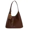 Bolsa Balde Retrô de Grande Capacidade para Mulheres Moda Outono 2025 Elegante Versátil Bolsa de Ombro/Sob o Braço