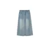 Falda de Mezclilla Tencel Azul para Mujer, Estilo Delgado de Verano, Cintura Alta, Cubre Cadera, Adelgazante, Falda Midi de Corte A para Chicas de Tallas Grandes