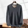 Nuevo Suéter de Cachemira con Tejido de Aire para Otoño e Invierno 2026 para Hombre, Ajuste Holgado, Suéter Básico de Manga Larga, Color Sólido, Suéter Cálido
