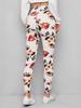 Tendencia de moda transfronteriza europea y americana: leggings estampados para mujer, pantalones ajustados, adelgazantes y elásticos, pantalones cortos de cintura alta.