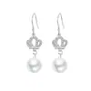 Nuevas joyas europeas y americanas populares venta caliente deseo popular Corona de Diamante Pendientes de Perla joyería de oído