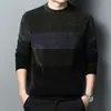 Suéter de chenilla para hombre de invierno con cuello redondo, forrado de forro polar y engrosado, ropa interior térmica, suéter de punto casual para hombre, suéter de capa base para hombre