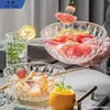 Creativo Bol Transparente de Plástico para Ensalada Placa de Frutas de Alto Valor para el Hogar Dormitorio de Estudiantes Sala de Estar Bol para Postres Verduras