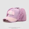 Nueva Gorra de Béisbol de Peluche Rosa para Bebé Niña Comercio Exterior Cálida Protección para los Oídos Gorro para Niños Gorra Dulce de Pana con Visera