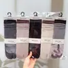 Nuevo Estilo Otoño e Invierno para Mujer: Calcetines holgados estilo Old Money, Calcetines altos, Calcetines holgados de encaje de color liso, Calcetines con separación de dedos para mujer