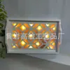 Bandeja Hueca Tallada de Madera con Luz LED Decoración del Hogar Regalo Función Diaria Artesanías