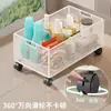 Estante de almacenamiento debajo del mueble del baño, organizador de piso para el baño, estante junto a la lavadora, carrito de almacenamiento para detergente de lavandería