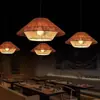 Lámpara de Araña Vintage Silenciosa Sala de Estar Dormitorio Habitación Casa de Familia Luces de Cafetería Cuerda de Cáñamo Creativa Tejida a Mano Luces para Comedor