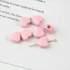 12mm Cor Sólida Acrílico Furo Grande Coração Contas em Formato de Coração Artesanal DIY Contas Soltas Corrente de Celular Acessórios de Cabelo Acessórios