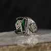 Joia Cruzada Europeia e Americana Anel Quadrado Vintage Escurecido de Liga Masculina Punk Galvanizado Anel Estiloso Tendência