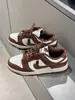 Tênis Putian Pure Original Dunk Low Preto e Branco Panda de Cano Baixo Versátil Marrom e Branco Unissex Casal Esportivo Casual