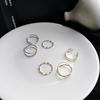 Anillo de estilo simple japonés de Corea del Sur, elegante anillo de diseño cruzado de doble capa, anillo de dedo índice de estilo nicho con personalidad femenina 866