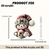 Pendientes de Acrílico Creativos de Muñeco de Nieve Navideño de Diseño Plano Transfronterizos Accesorios de Oreja de Dibujos Animados Nueva Decoración de Regalo