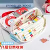 Bolsa para lápices magnética con tapa abatible, gran capacidad, portátil, impermeable y resistente a las manchas, con diseño de gato lindo, para estudiantes de primaria, bolsa de papelería para lápices de dibujos animados