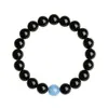Montaña Putuo Pulsera Coleccionable de Aguamarina y Obsidiana Natural para Hombre Regalo Pulsera de Cristal Elemento Agua de los Cinco Elementos Venta al por Mayor