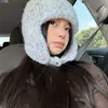 Gorro de Lana Gruesa Tejido Ins Coreano Engrosado Cálido para Mujer Protección contra el Frío Invernal Protección para los Oídos Gorro de Aviador Gorro de Esquí de Moda