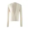 Elegante cardigã de mistura de caxemira e seda de amoreira com uma blusa de alça fina por baixo, um conjunto de duas peças para mulheres, perfeito para outono e inverno