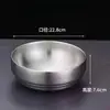 Tigela de Macarrão Frio de Camada Dupla em Aço Inoxidável Escovado Extra Grossa, Tigela de Sopa e Macarrão Antiescaldante Comercial, Grande Capacidade para Macarrão Instantâneo e Macarrão Caracol em Dormitórios