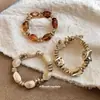 Pulsera elástica de acrílico geométrico irregular vintage nueva con un diseño de nicho, joyería de moda trendy para mujer