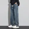 Jeans Retro Americanos para Hombre Primavera 2026 Nuevo Estilo Holgado Pierna Recta Marca de Moda Lavados Pierna Ancha Casual Pantalones Largos