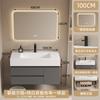 Gabinete de Baño Pizarra Lavabo Integrado Termoformado Resistente a la Humedad Madera Sólida Combinación de Gabinete con Lavabo Tamaño Personalizado