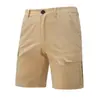 Nuevos shorts cargo casuales de hombre de verano europeos y americanos de Amazon, shorts de hombre a color liso de moda transfronterizos
