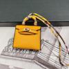 Pingente Bolsa Kelly H Mini Longa Fofa Bolsa para Fone de Ouvido Couro de Alta Qualidade Criativo Pingente Chaveiro para Carro