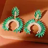 Pendientes Vintage de Aguja Plateada con Diseño Redondo de Grano de Arroz Tachonado de Diamantes, Pendientes de Lujo Ligero de Gama Alta, Accesorios de Oreja Retro Exagerados para Mujer