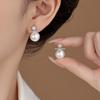 2024 Nueva Moda Diseño de Alta Gama Aretes de Perlas Simples Combinan con Todo Aretes de Circonita Nicho para Mujer Micro-incrustación Francesa