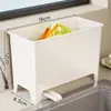 Cubo de basura de gran capacidad para restos de comida, para encimeras y fregaderos de cocina, diseñado para separar y escurrir restos de comida y desechos de cocina