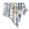 Bufanda de Pintura de Paisaje Guofeng Bufanda de Mapa de Moda Bufanda Cuadrada Grande de 90 cm Bufanda para la Cabeza de Seda Sarga Chal Elegante Versátil para Mujer