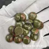 Anillo Redondo de Ágata Turquesa de Piedra Natural con Fondo Plano Anillo Incrustado Colgante Pendientes Accesorios de Joyería DIY Hecho a Mano