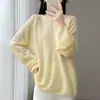 Outono/Inverno 100% Lã Preguiçoso Gola Redonda Suéter de Malha Solto Retrô Design Feminino Flor Tridimensional Top