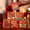 2027 Nuevo Estilo Dibujos Animados Cuadrado Pequeño Bolsas de Sobres Rojos Venta al por Mayor Lingote de Oro Sobres Rojos Regalo de Retorno Universal