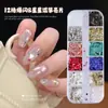 Lantejoulas Estrela de Cinco Pontas Caixa de 12 Compartimentos Decorações para Nail Art Tendência Laser Prata Pequenos Enfeites Decorações