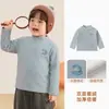 Camisa Base Kaka Panda para Meninos com Forro de Lã Roupas de Inverno Infantis Tops de Inverno para Meninas Camiseta de Manga Longa para Bebê Tendência