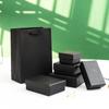 Caja de Joyería con Patrón de Cuadros Negros, Tapa y Base, Caja de Regalo para Joyería de Aretes y Collares de Cuero Sintético, Caja de Empaque para Anillos y Pulseras