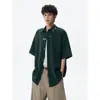 Camisa de Manga Corta con Diseño Floral para Hombre 2026 Verano Nuevo Estilo Tendencia Nacional Holgada Casual Versátil Camisa con Solapa Ropa para Hombre