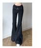 Jeans Flare com Design de Rebites 2025 Outono Novo Cintura Baixa Emagrecedor Hot Girl Slim Fit Juvenil Versátil