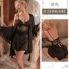 Camisola Sexy Renda Vestido Slip com Transparência Tentadora e Bojos no Peito, Conjunto de Loungewear Feminino Plus Size, Vestido Camisola 1907